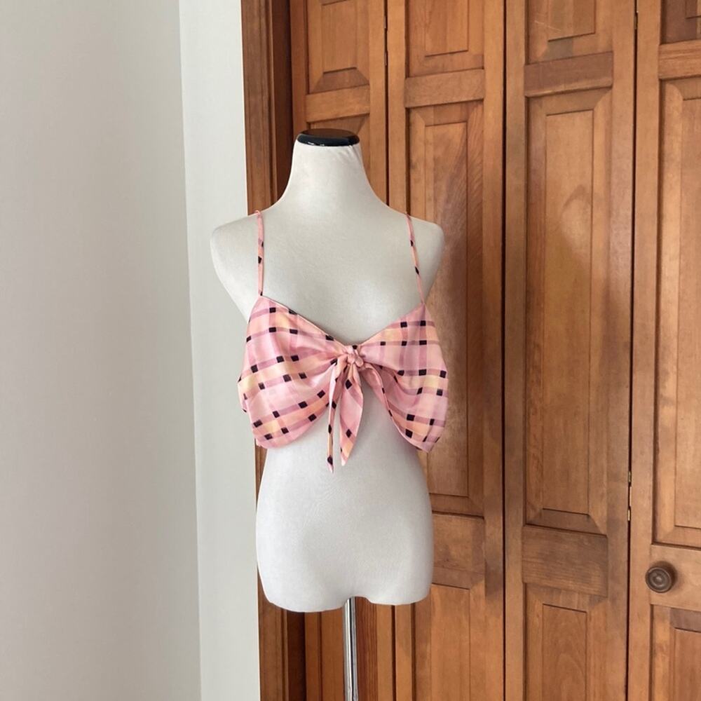 NWOT Topshop Pink Spaghetti Strap Crop Top, Size 12